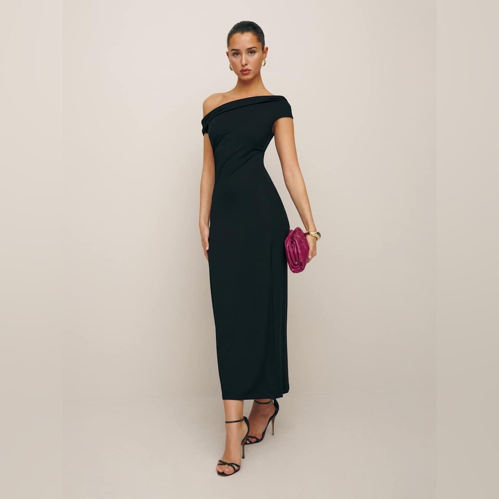 Reformation Jamen knit dress black size medium